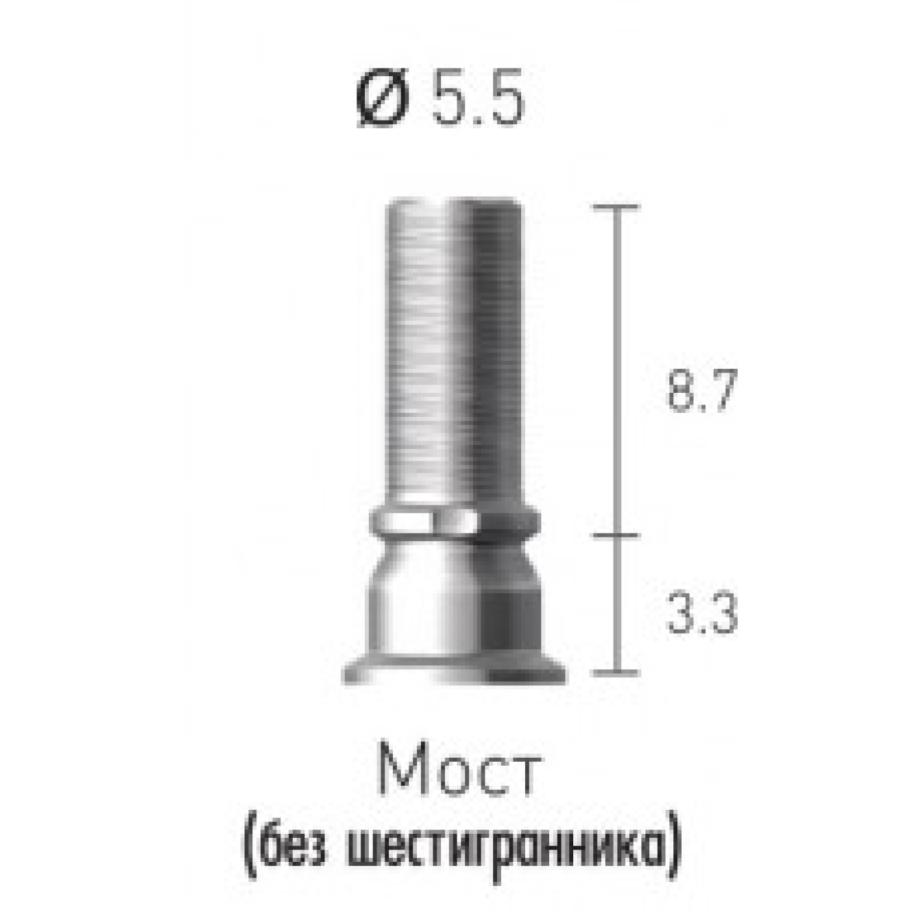 STC55BL Цилиндр титановый, винт абатмента без шестигранника, Dentium (Ю.Корея)