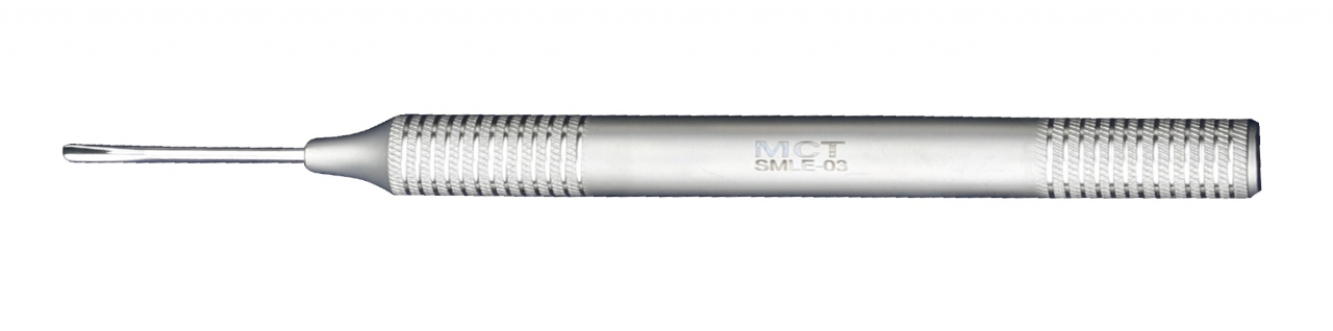 SMLE-03 Стоматологический люксатор Bein периотомного типа гибкий, изогнутый, зубчатый, ширина 2.9 мм, Mr.Curette Tech, Южная Корея