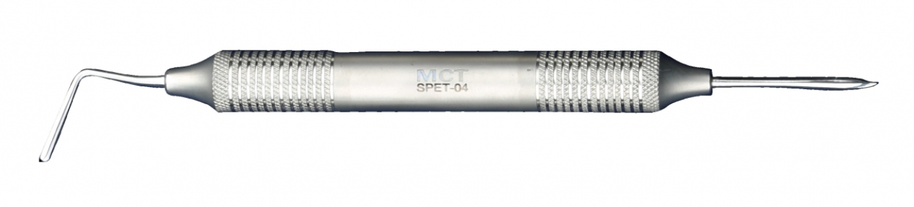 SPET-04 Стоматологический периотом гибкий, прямой/изогнутый, для жевательных зубов, зубчатый, ширина 2.5 мм, Mr.Curette Tech, Южная Корея