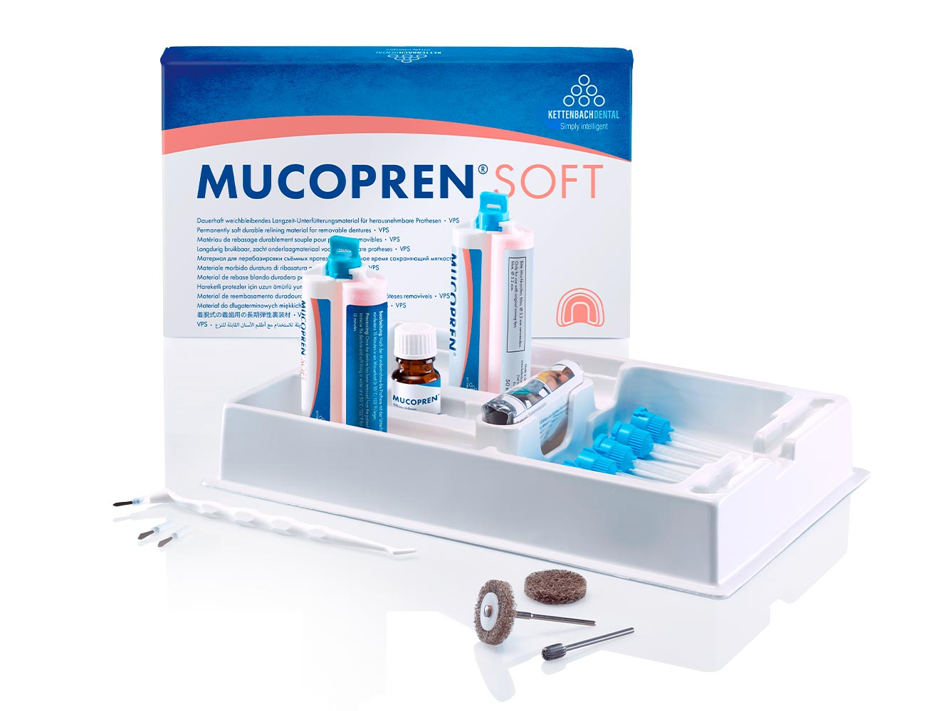 Mucopren soft Basic Set, Стоматологический материал для перебазировки протезов (28105), Kettenbach (Германия)