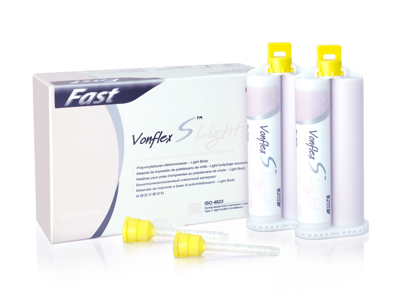 Vonflex S Light Fast: А-силиконовый коригирующий слепочный материал, высокотекучий, ускоренного времени полимеризации