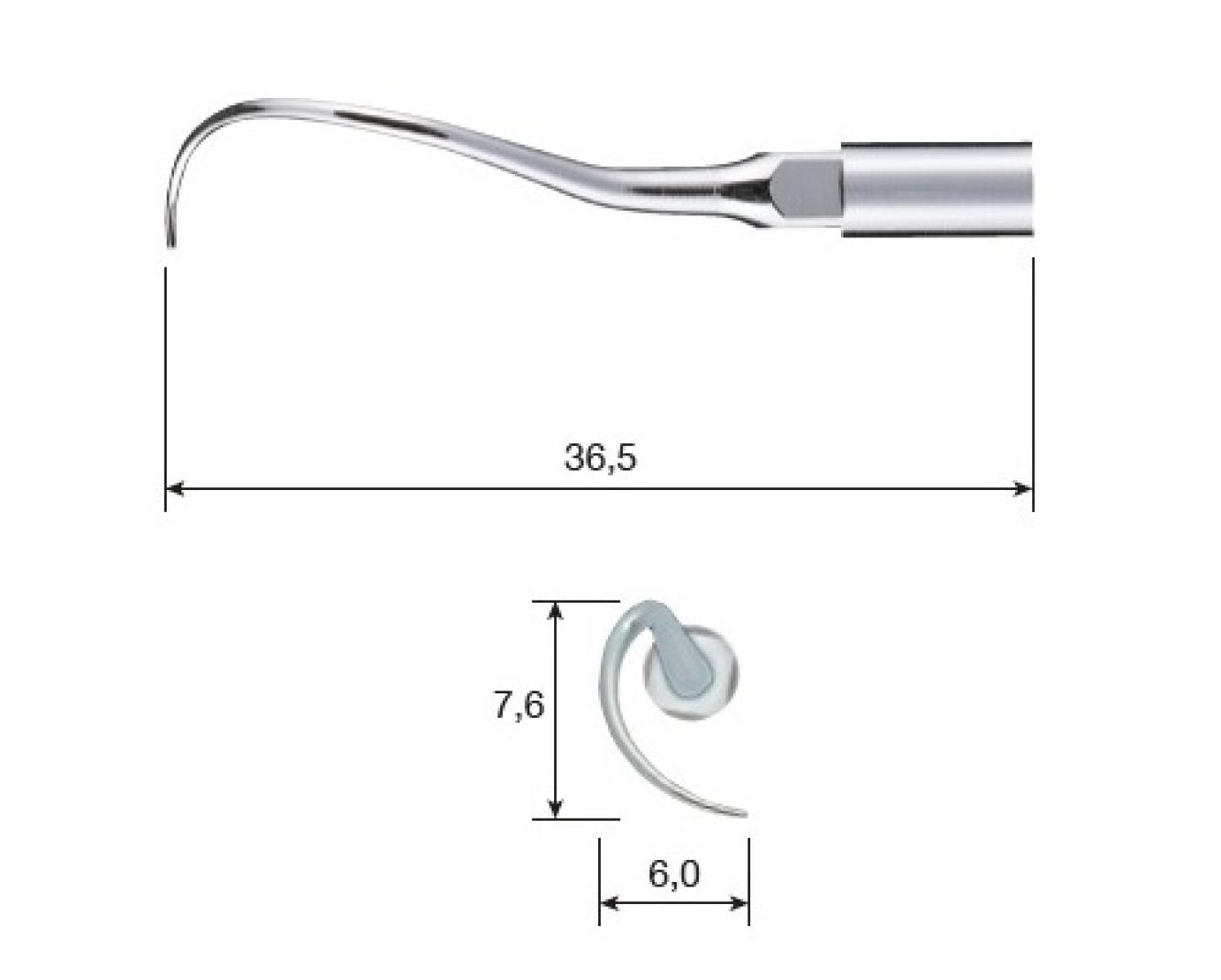 P25R-S Ультразвуковая, хирургическая, стоматологическая насадка, для пародонтологии, насадка с наклоном вправо, NSK (Япония)