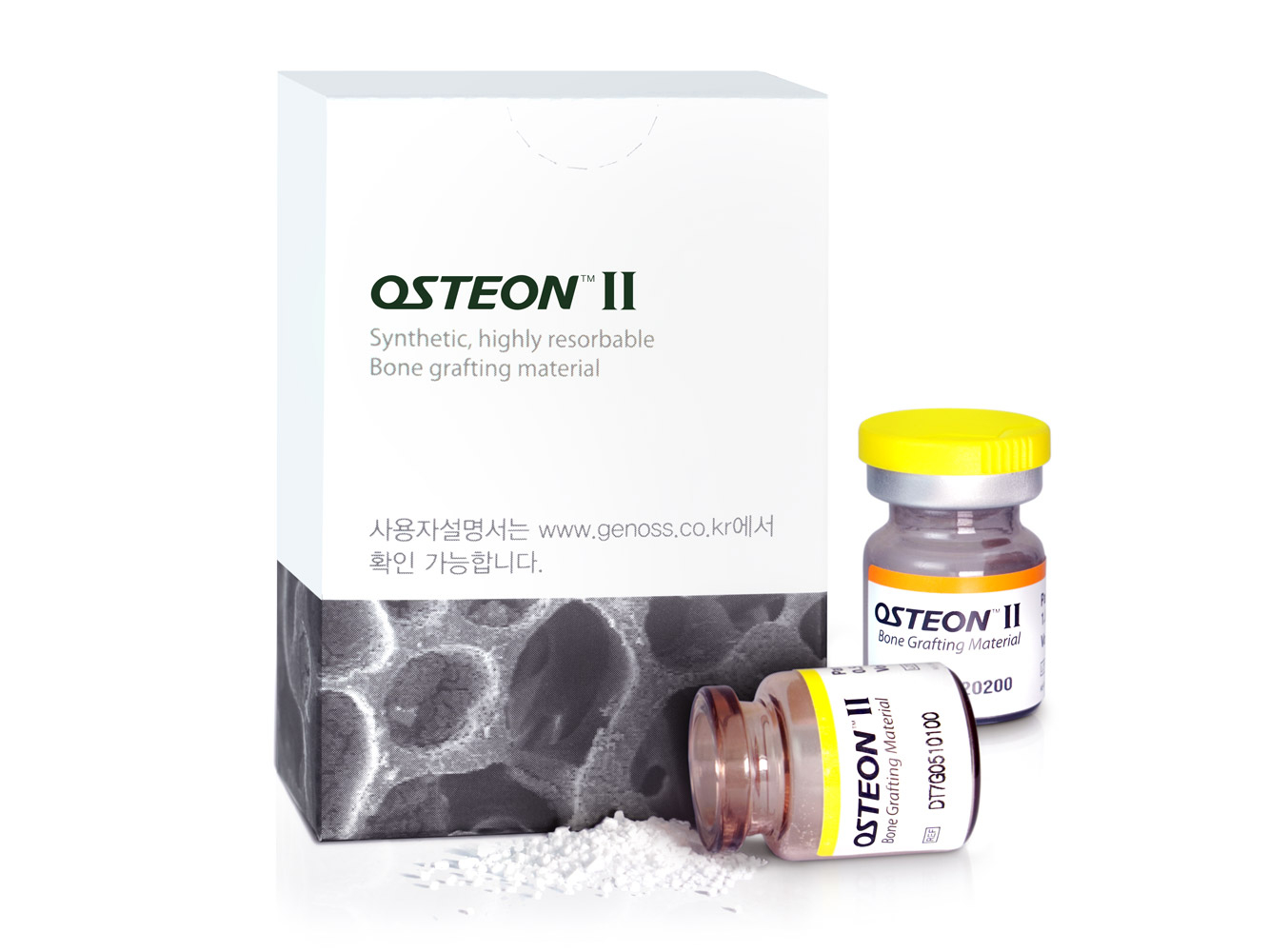 DT7G1020200 Костнозмащающий материал Osteon 2, крупная крошка 2 см/куб, флакон, Genoss (Ю.Корея)