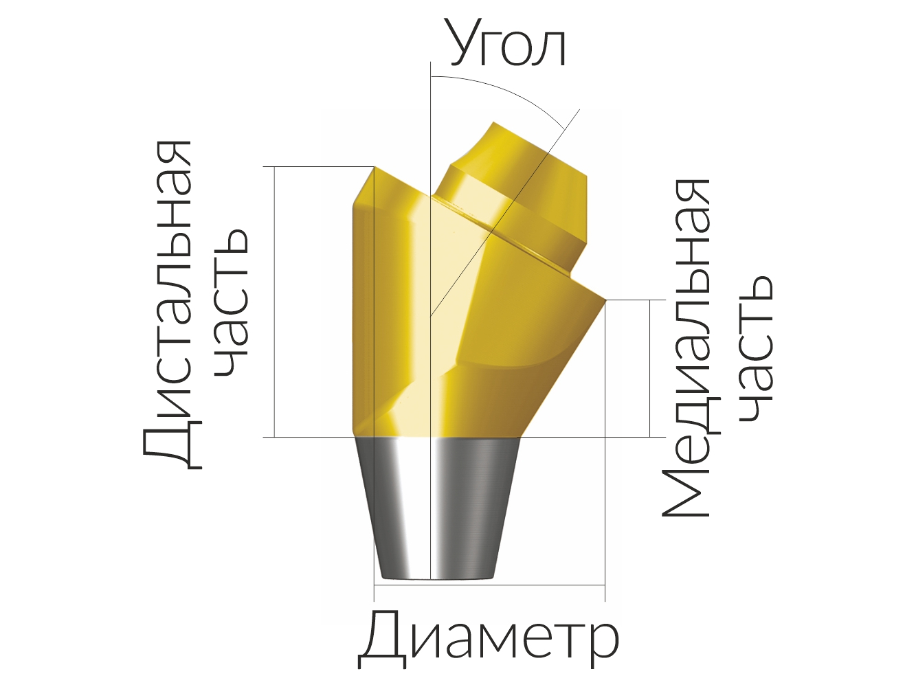 ASA55303018N  Винтовой угловой абатмент без шестигранника, диаметр 5.5 мм, Dentium (Ю.Корея)