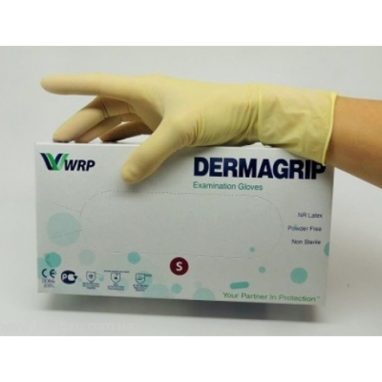Перчатки Dermagrip L смотровые, латексные, нестирильные, неопудренные L (8-9), Sempermed (Тайланд)
