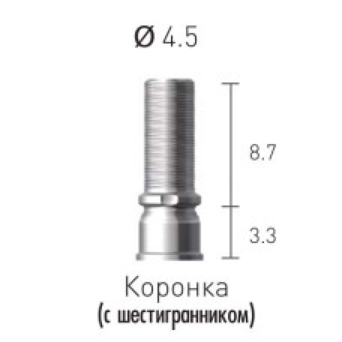 STC45SL Цилиндр титановый, винт абатмента с шестигранником, Dentium (Ю.Корея)