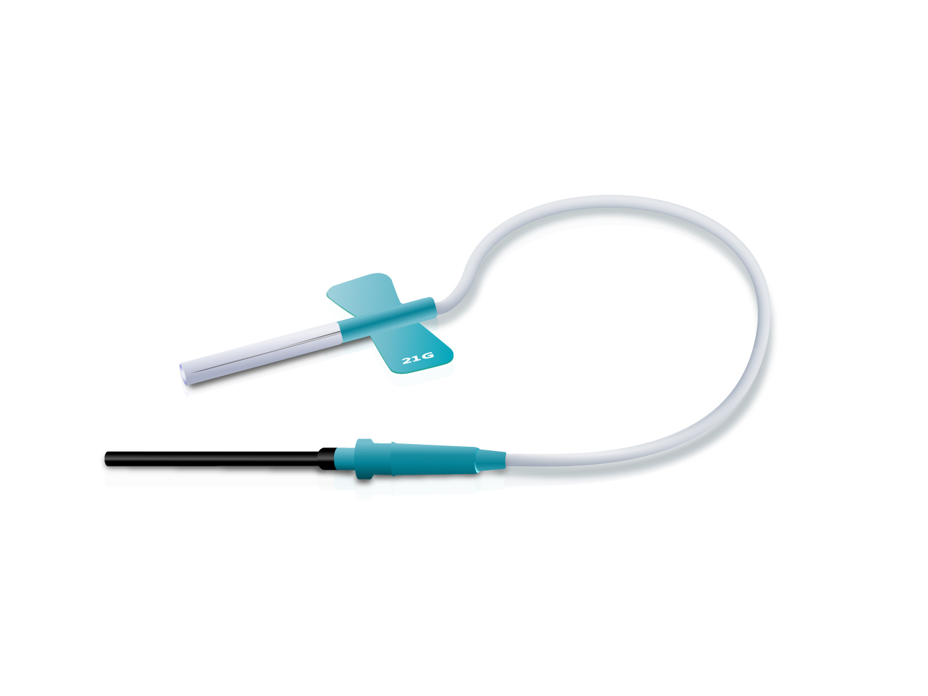 Катетер-бабочка, соединенная с луер-адаптером, 21G 3/4