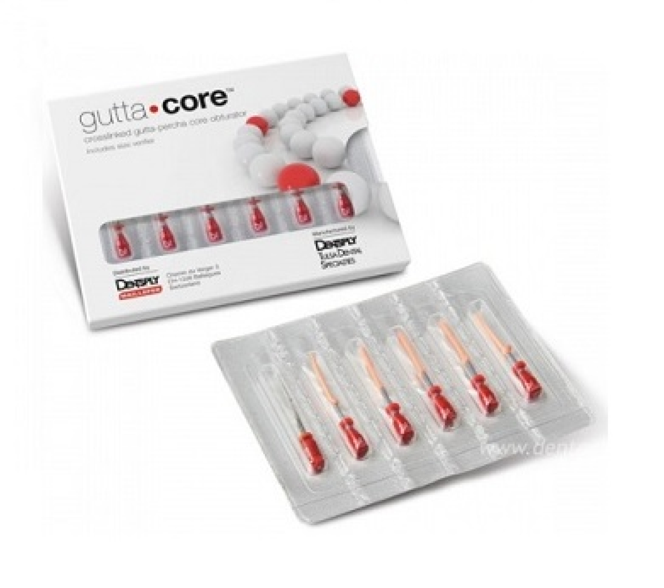 Обтураторы GuttaCore №35 5шт (1 блистер + 1SV) A1702B0043500 (Обтураторы эндодонтические гуттаперчевые GuttaCore (Grosslinked gutta-percha core obturator), размер 35, в комплекте с верифером для определения длины канала)