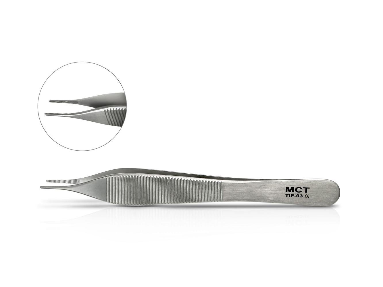 TIF-03 Стоматологический пинцет без зубцов Adson 12см, Mr.Curette Tech, Южная Корея