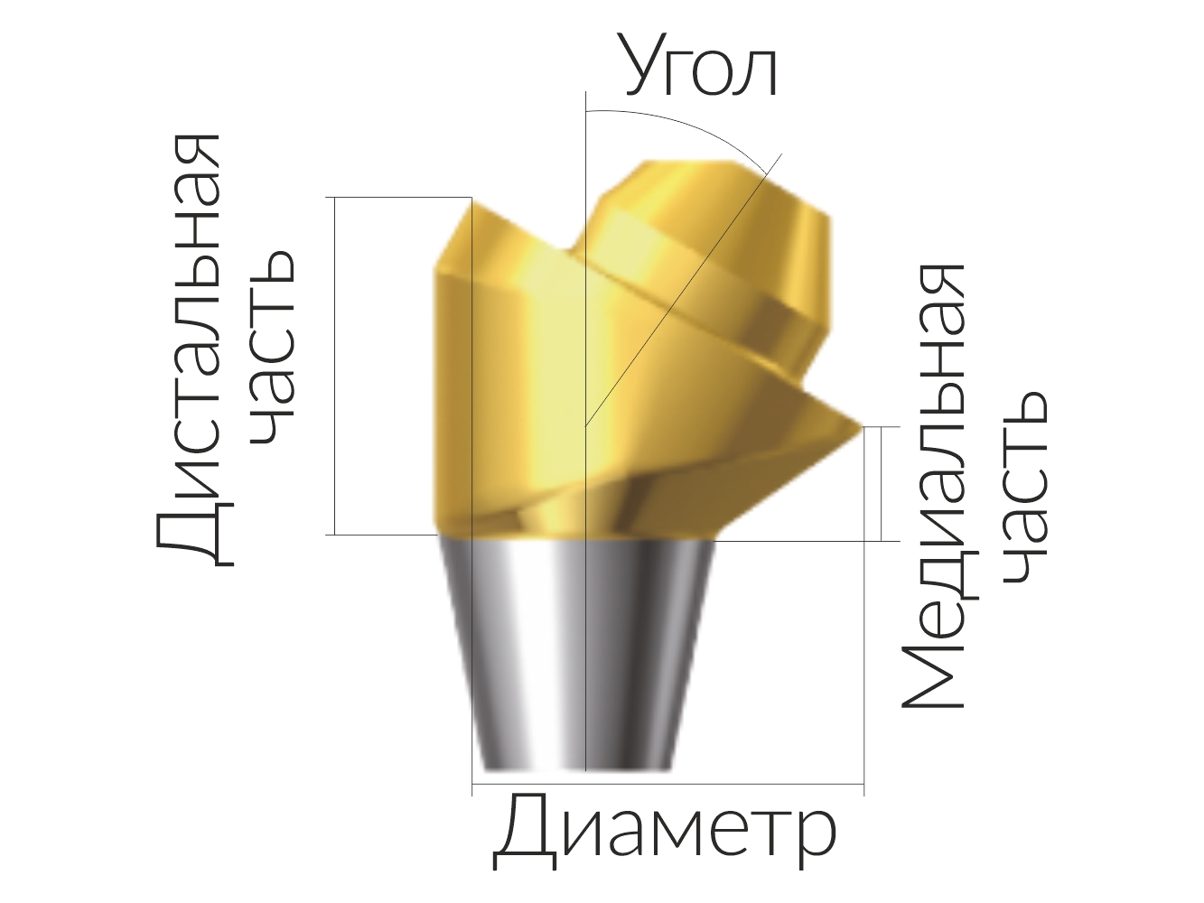 ASA55301518N Винтовой угловой абатмент без шестигранника, диаметр 5.5, Dentium (Ю.Корея)