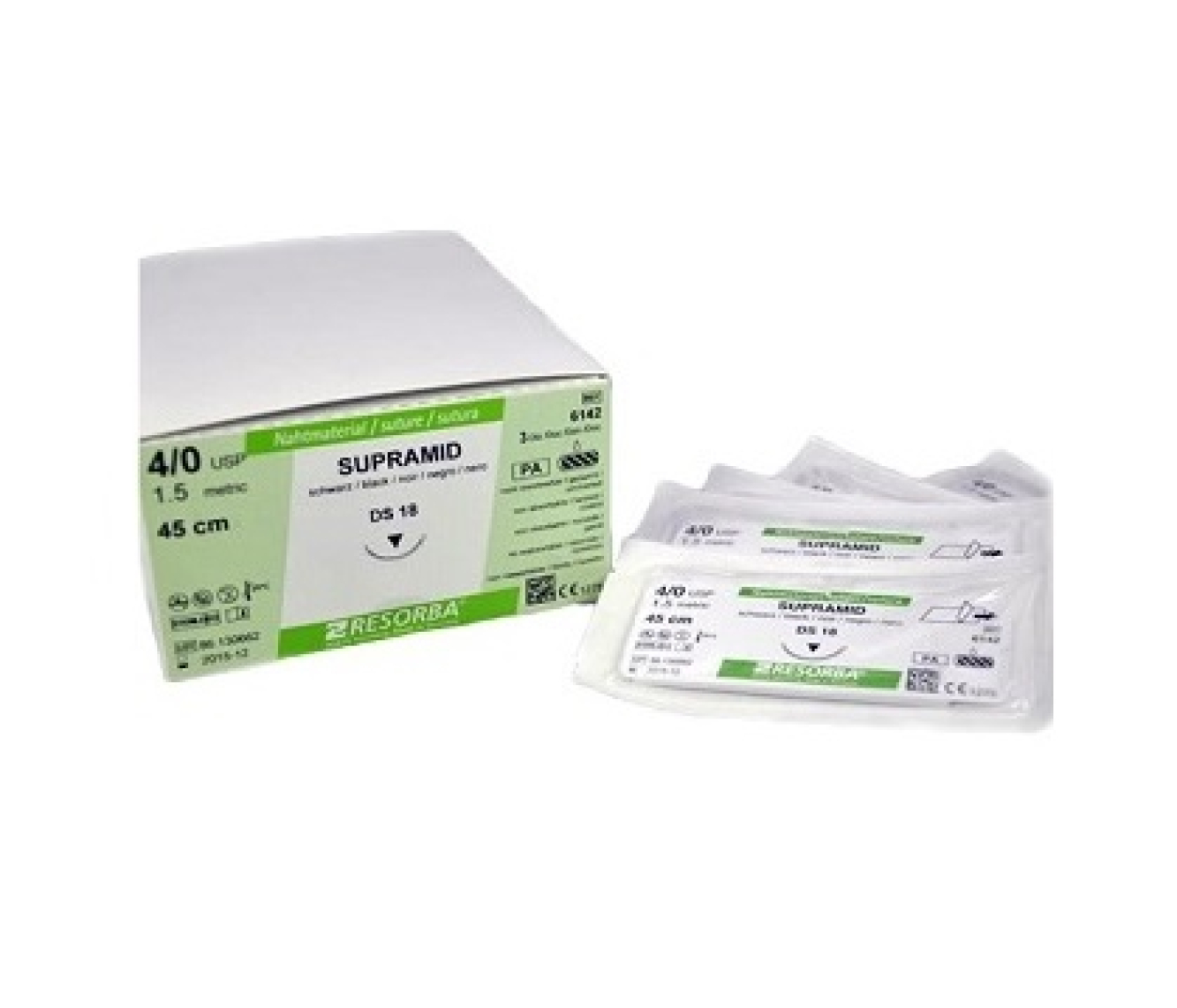 Супрамид черный М 1.5 (4.0) 45 см, HS.6112, RESORBA (Германия)