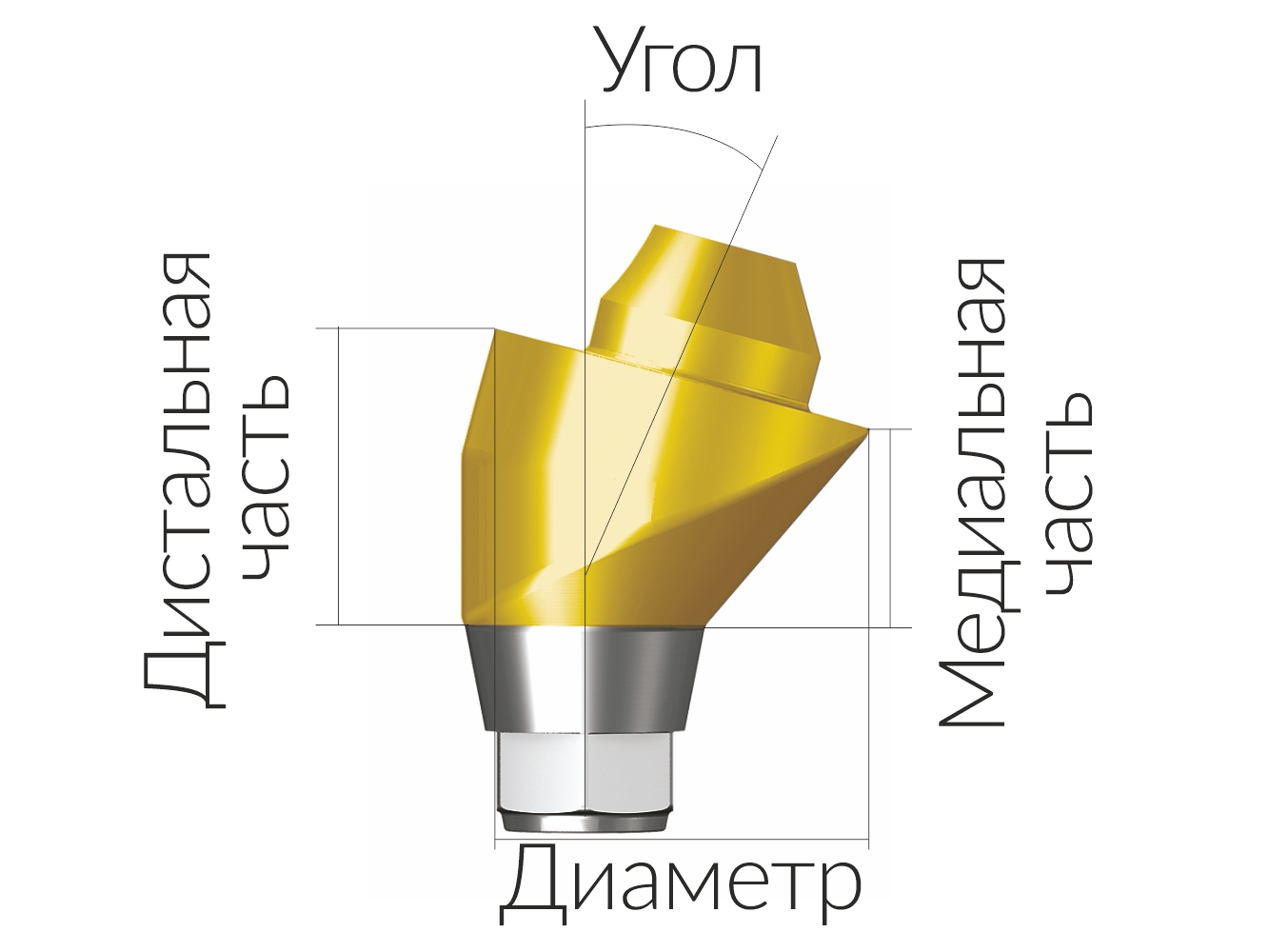 ASA55153018H  Винтовой угловой абатмент, диаметр 5.5, Dentium (Ю.Корея)