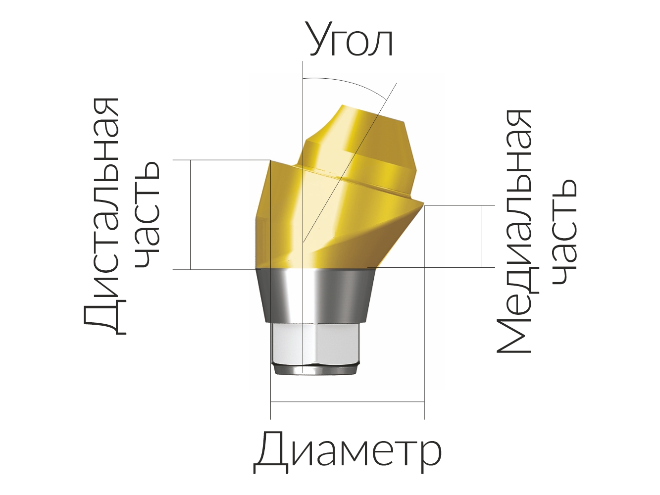 ASA45152018H Винтовой угловой абатмент, диаметр 4.5 мм, Dentium (Ю.Корея)