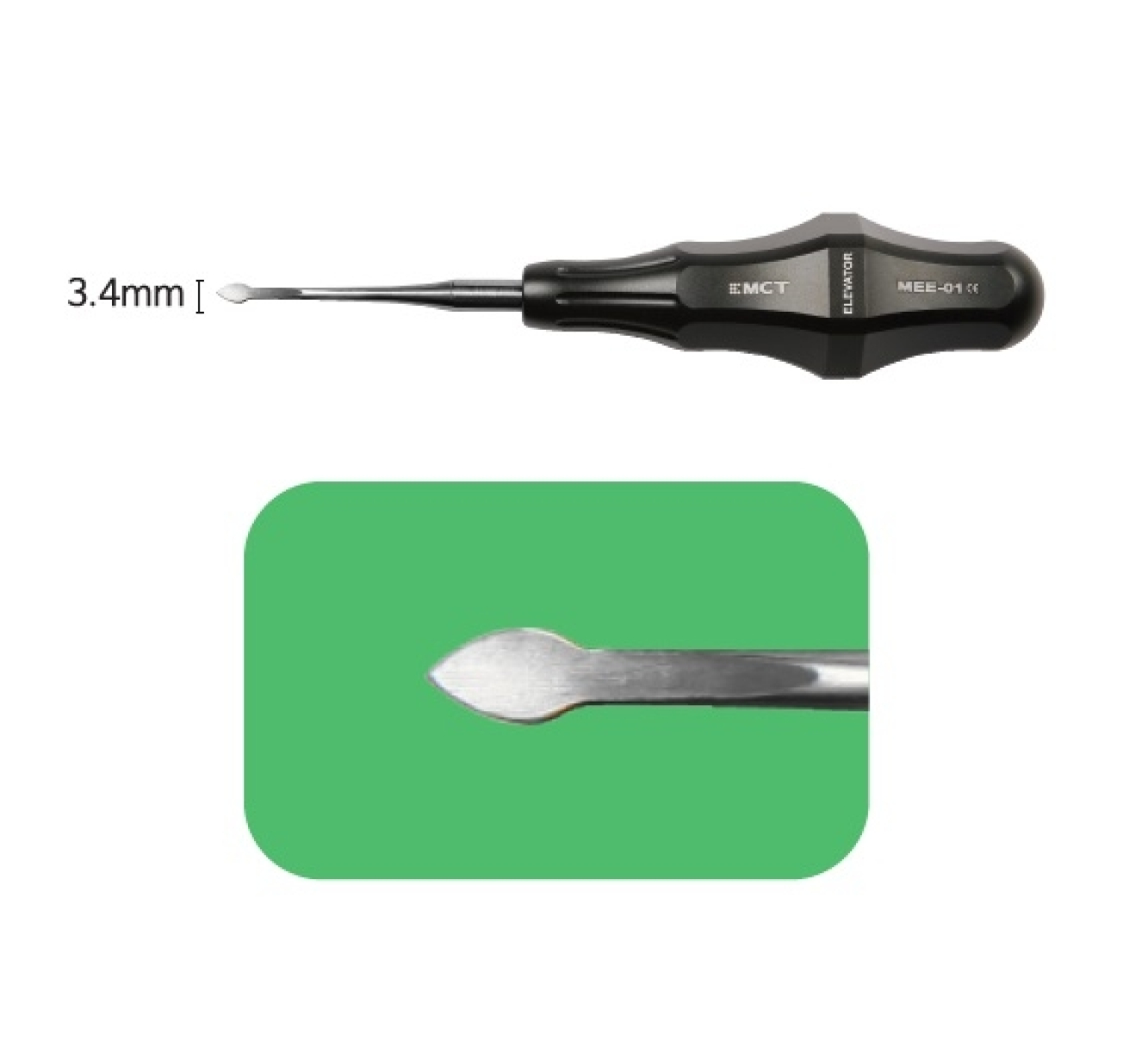 MEE-01 Корневой элеватор E01 Bernard для удаления отломков корней, прямой, Mr.Curette Tech, Южная Корея