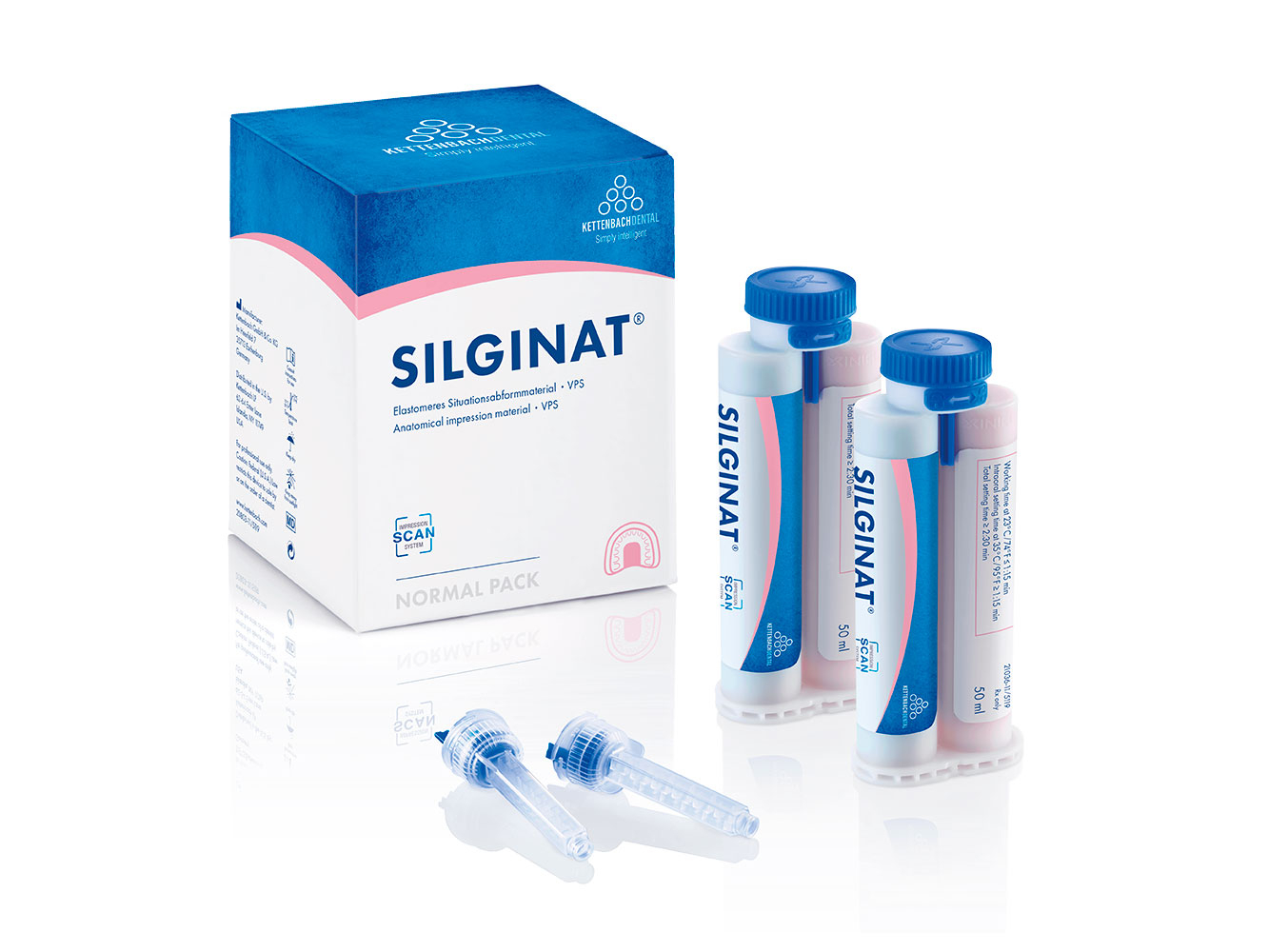 13846 Silginat Normal pack (6 x 50 ml, 6 mixing tips): А-силикон среднетекучий.