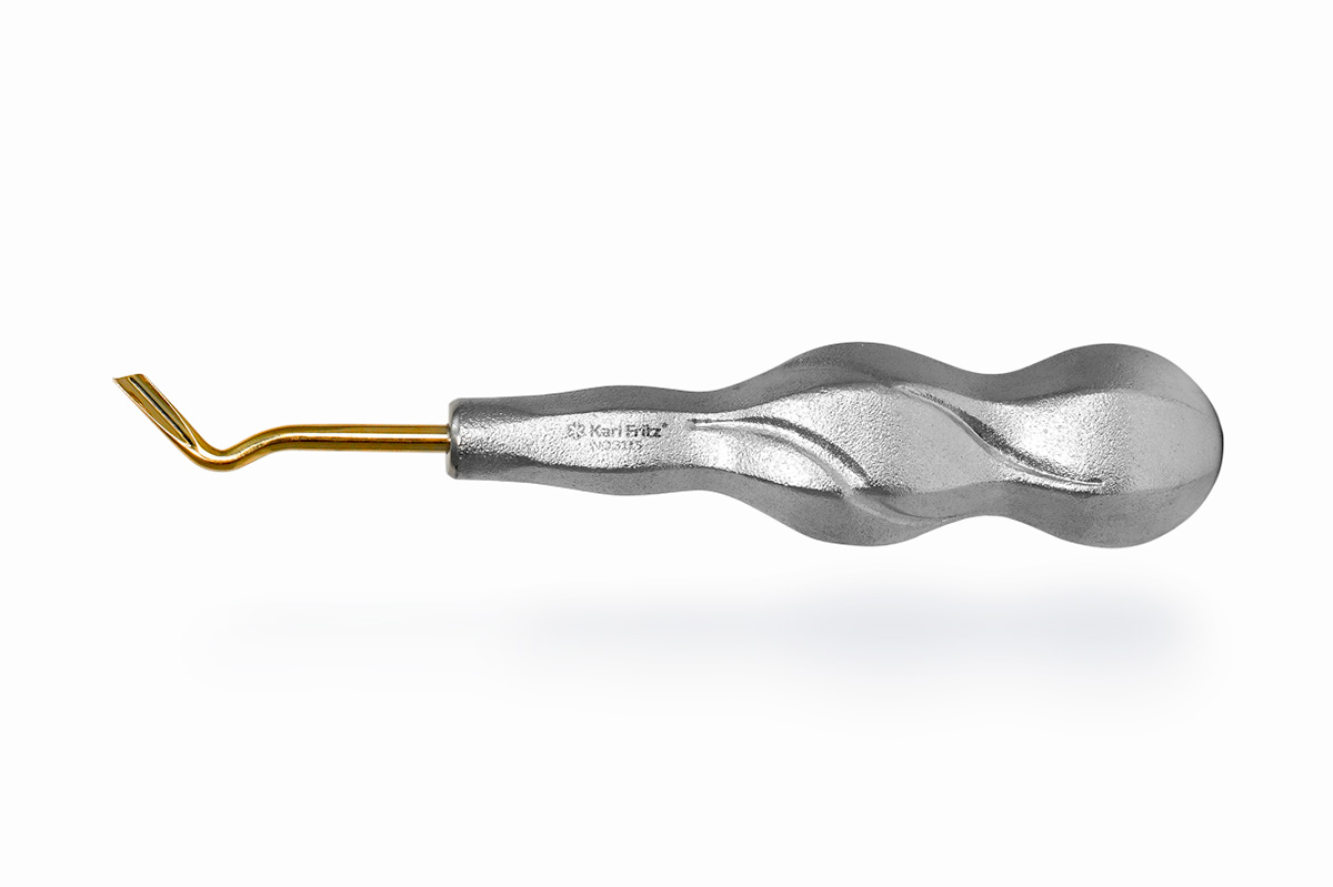 Гибкий люксатор серии EASY с микрозубцами.
Назначение: разрезание периодонта.