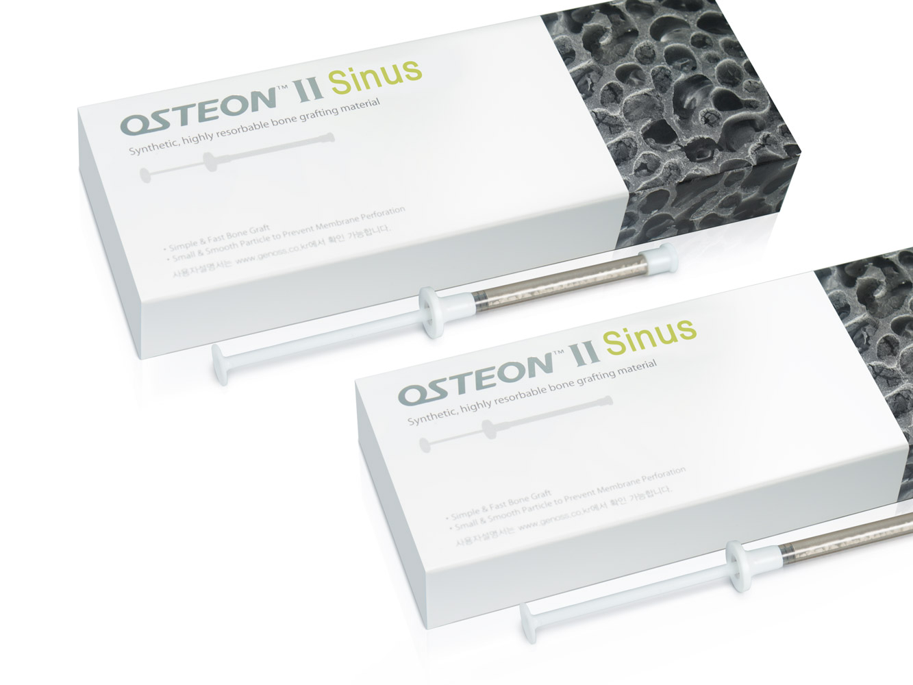 DT7G1020050SS Костнозамещающий материал Osteon 2 Sinus, крупная крошка 0.5, в шприце, Genoss (Ю.Корея)