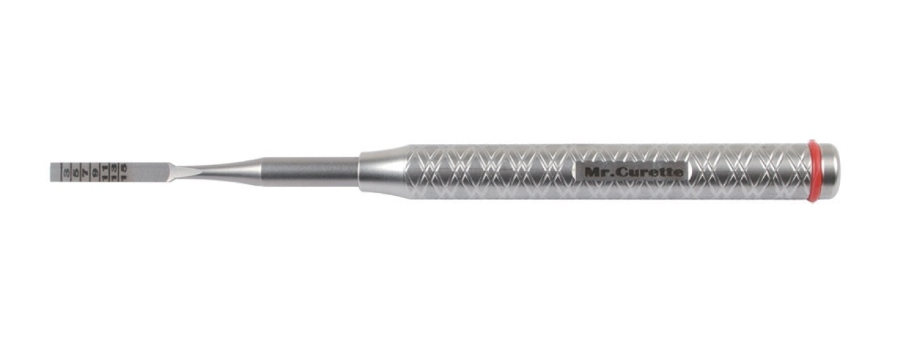 SPC-02 Стоматологическое долото градуированное, прямое, ширина 4 мм, толщина 0.5 мм, Mr.Curette Tech, Южная Корея
