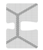 Титановая сетка (мембрана) с каркасом, 21х30х0.1 мм, шестигранная ячейка 0.36 мм