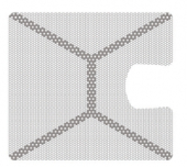 Титановая сетка (мембрана) с каркасом, 33х30х0.1 мм, шестигранная ячейка 0.36 мм