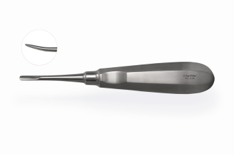 Элеватор Lindo-Levien с микрозубцами Microsaw изогнутый, 4 мм